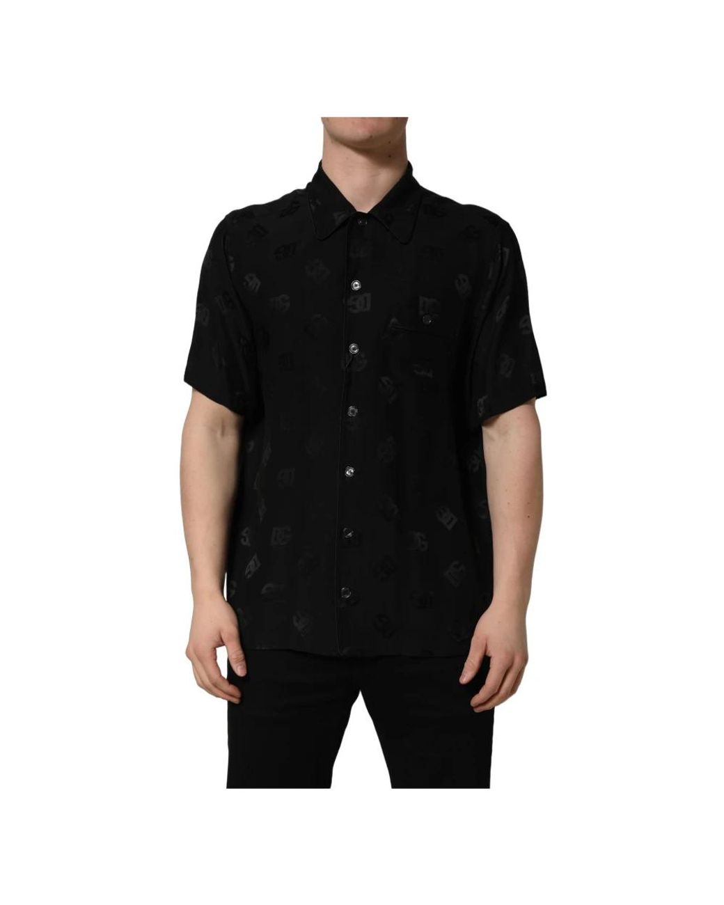 Dolce & Gabbana Black Short Sleeve Shirts for men