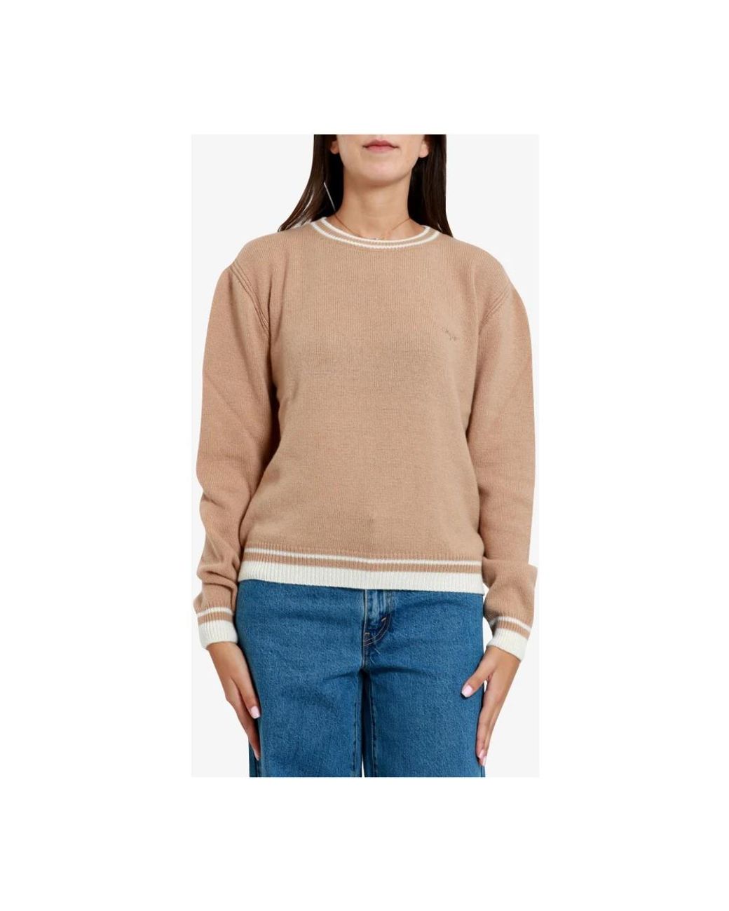 Round-Neck Knitwear MSGM de color Natural