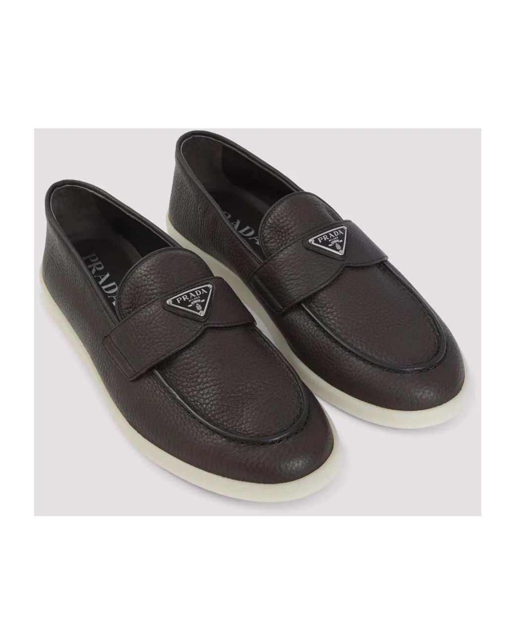 Prada Black Caffè Suede Loafer for men