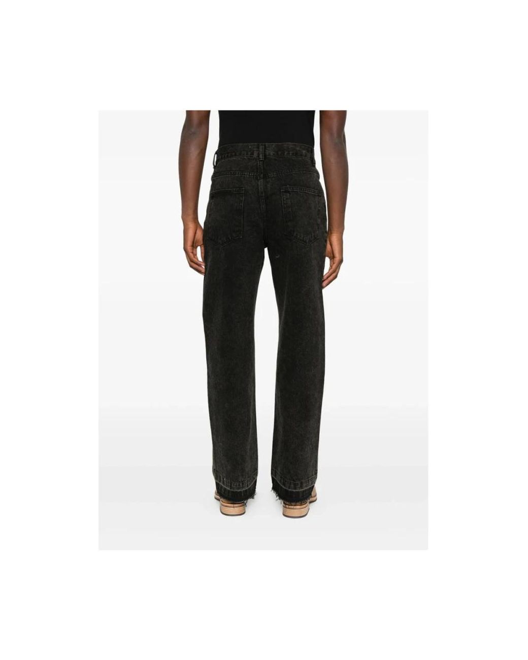 TONYWACK Black Straight Fit Jeans for men