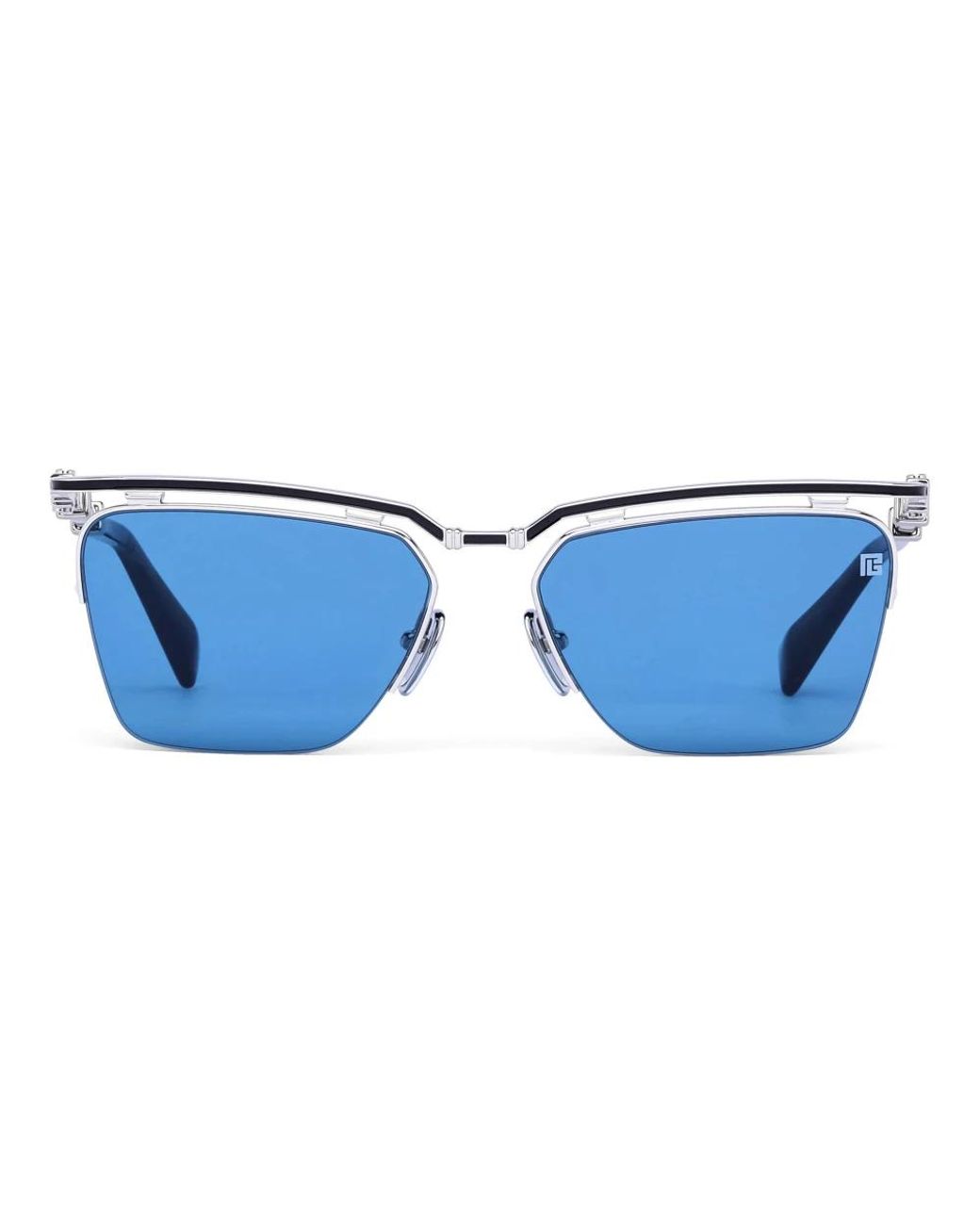 Balmain Accessoires ,Grijs ,Triomphe Ii Zonnebril in het Blue