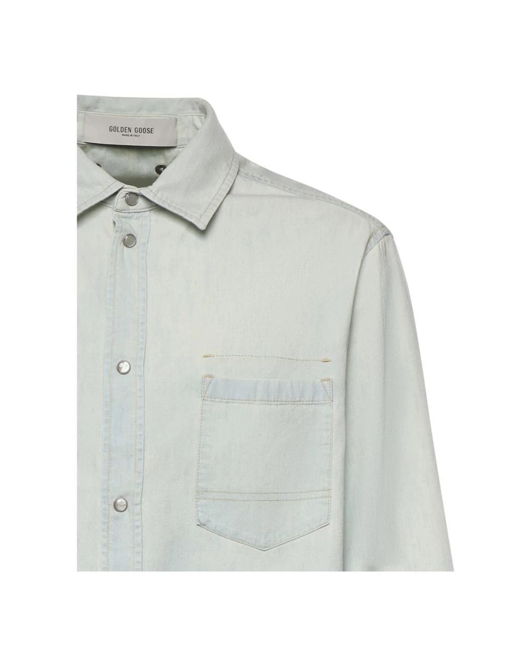 Golden Goose Deluxe Brand Blue Denim Shirts for men