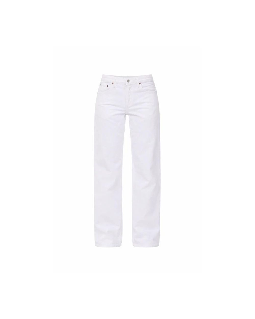Agolde White Straight Trousers