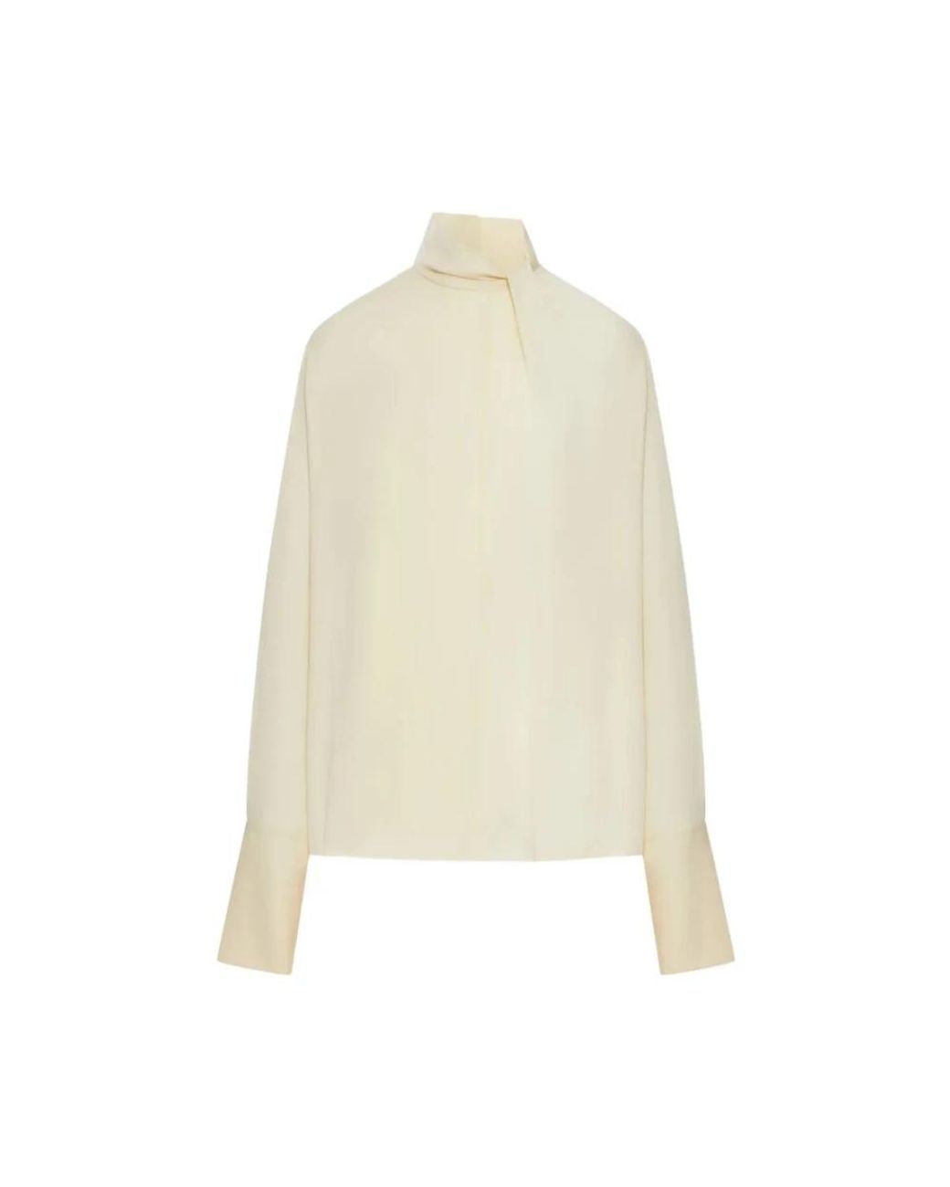 Tom Ford Overhemden ,Leer Washed Silk Georgette Lange Mouw Blouse in het Natural