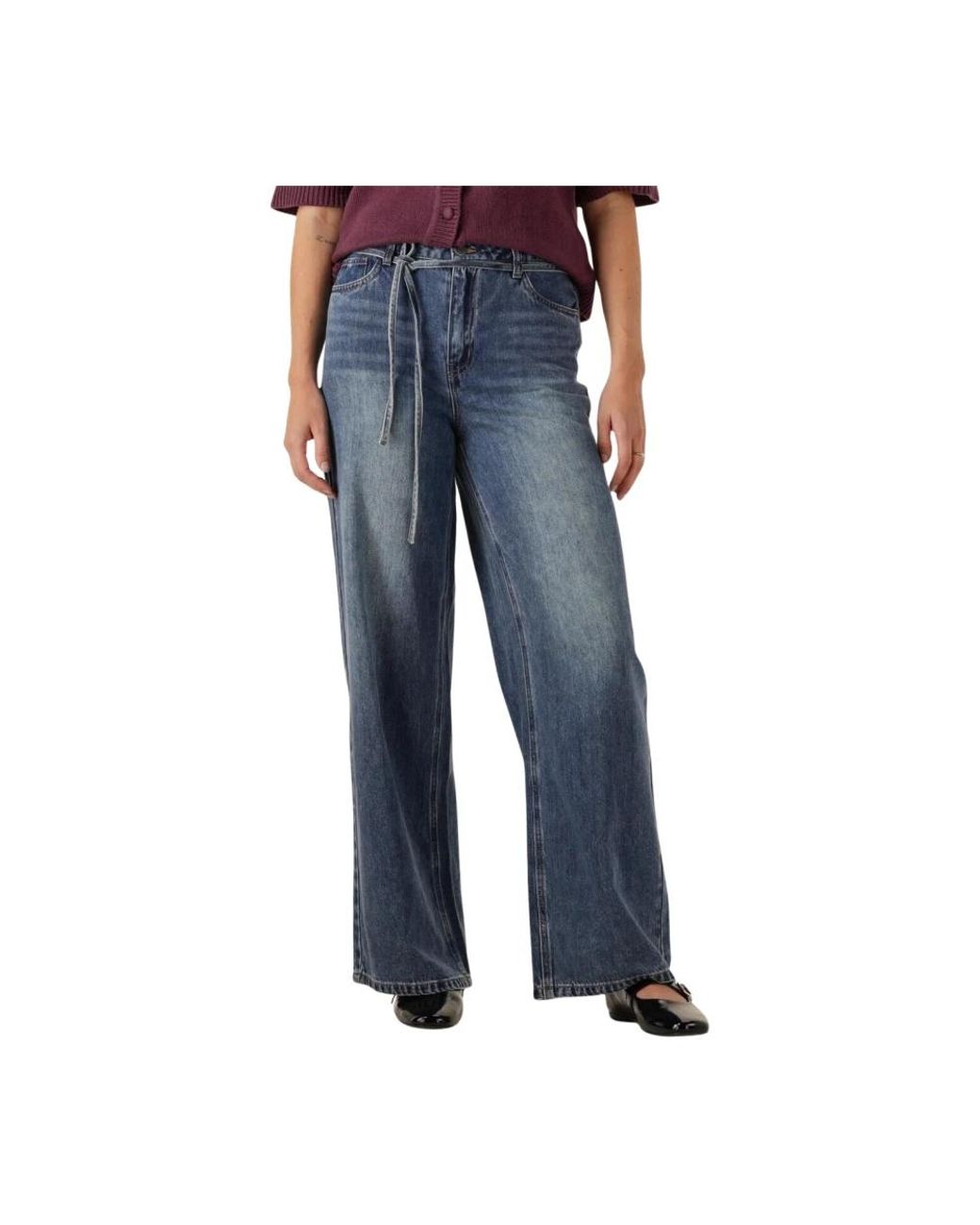 Object Jeans ,Blauw ,Wijde Jeans Voor Stijlvolle Comfortabele Outfits in het Blue