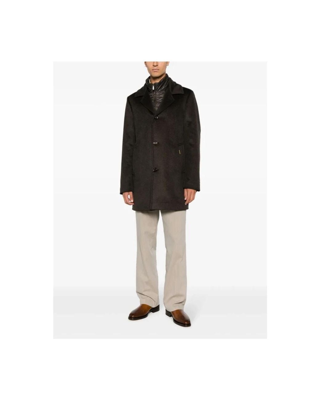 Moorer Black Single-Breasted Coats for men