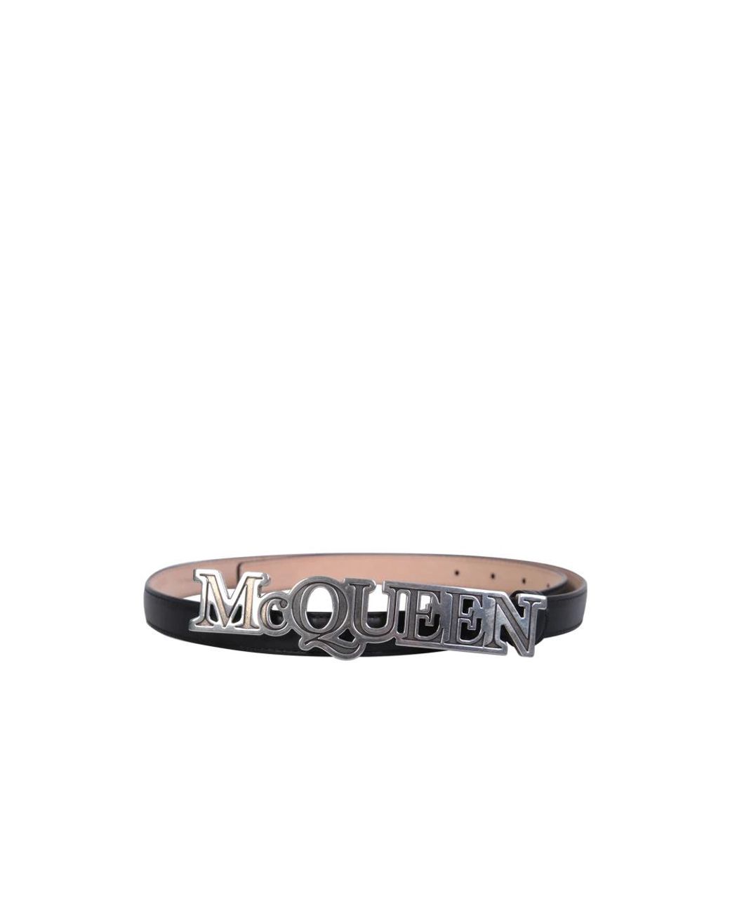 McQueen Leren Riem in het White voor heren