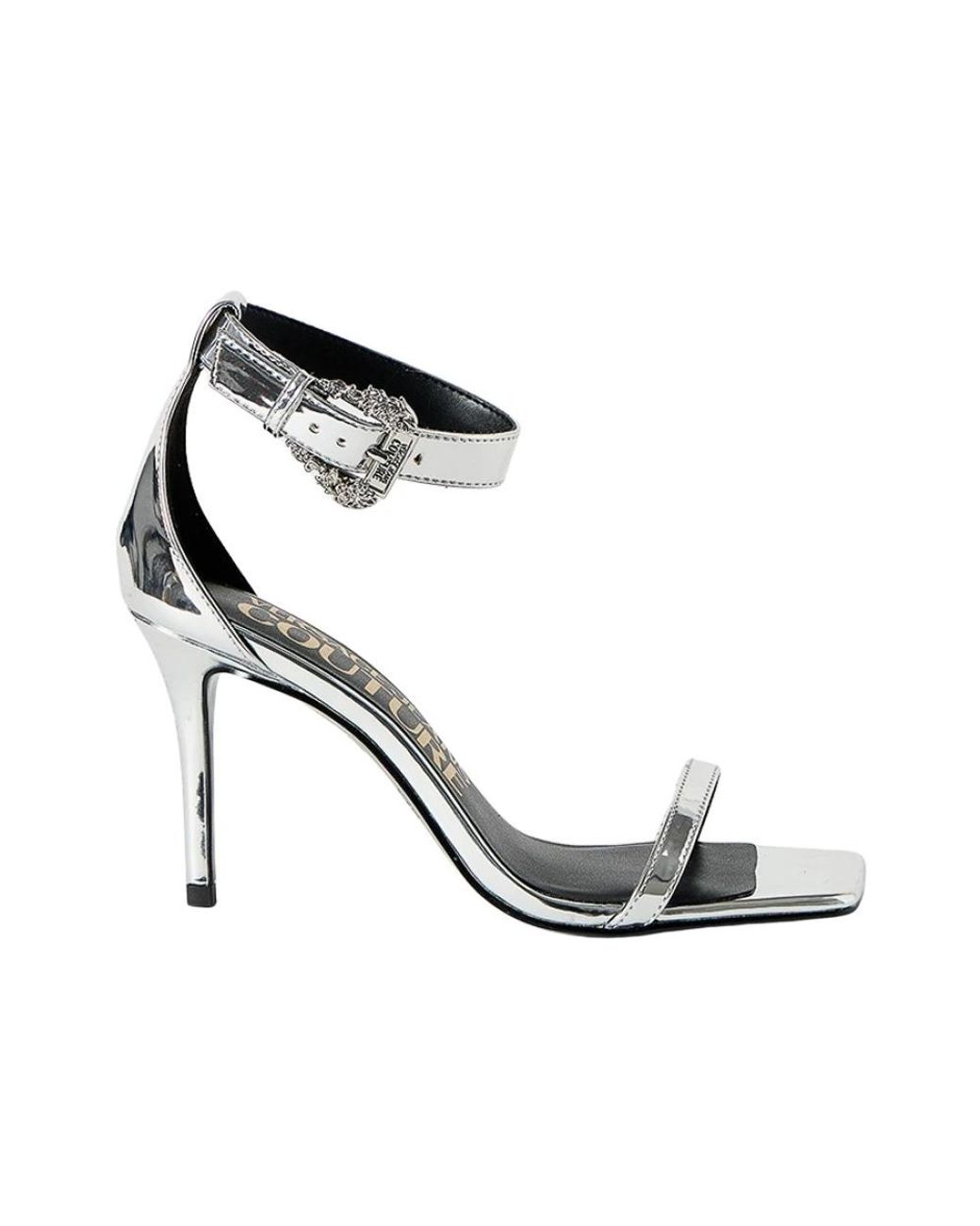 Versace Jeans Couture White High Heel Sandals
