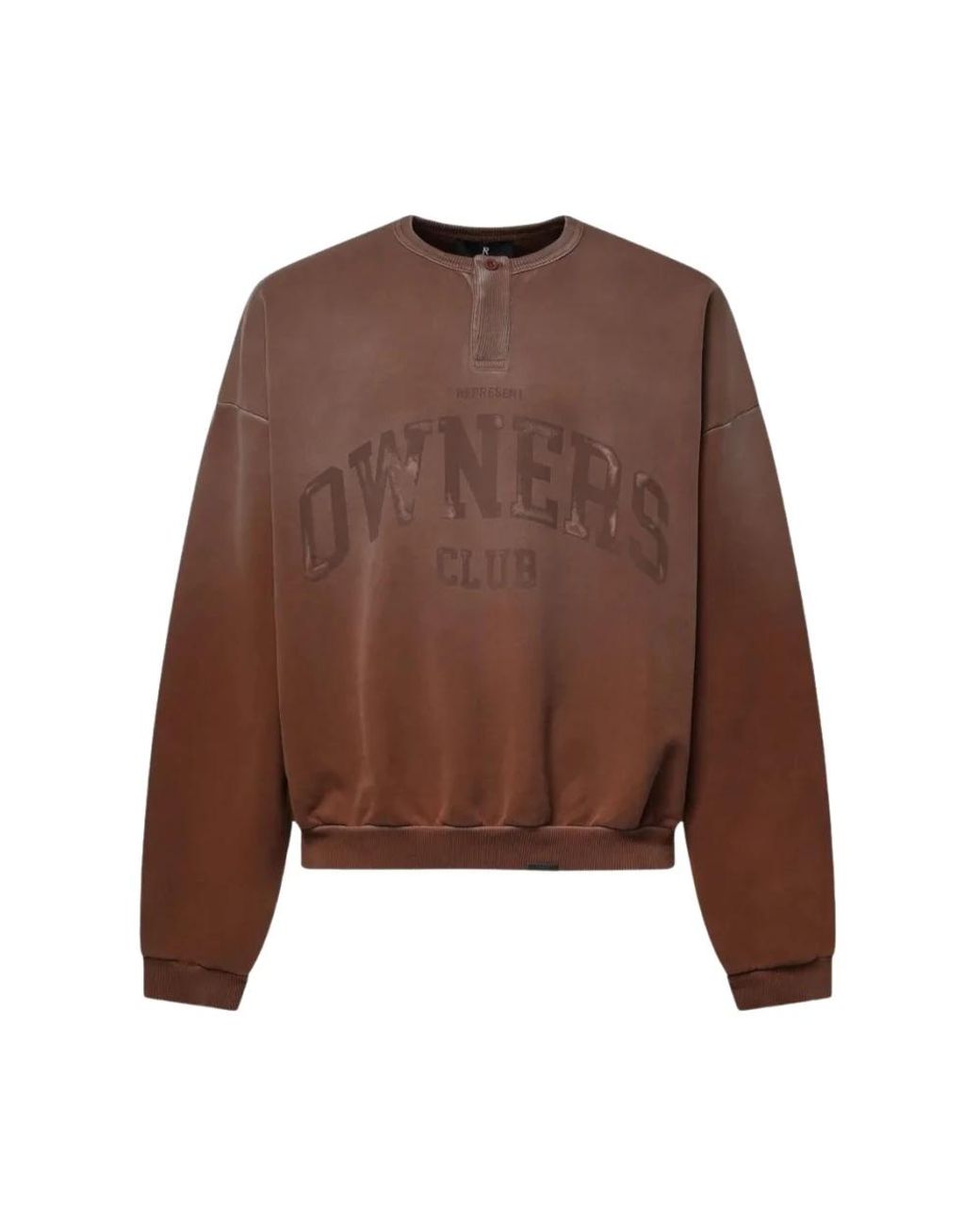 Represent Owners Grandad Collar Sweatshirt in het Brown voor heren