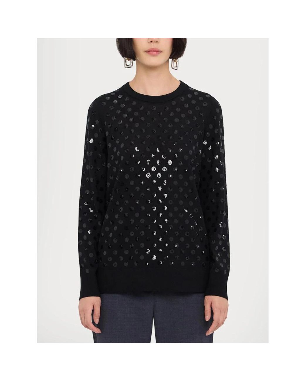 Jersey Negro Con Lentejuelas, Mujer, Talla Michael Kors de color Black