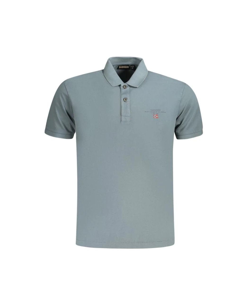 Napapijri Tops ,Grijs ,Stijlvolle Polo Shirt Met Print Details in het Blue voor heren