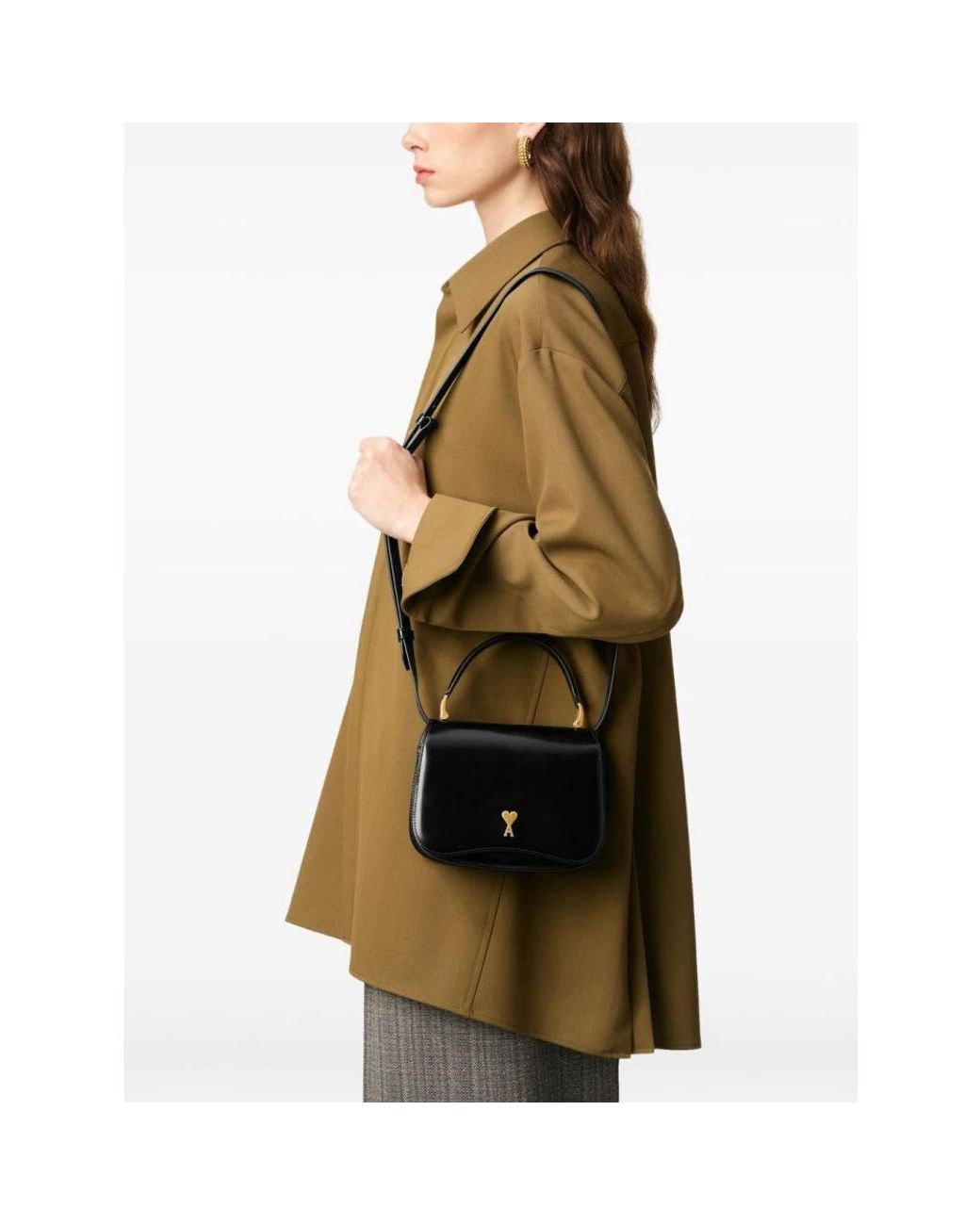 Shoulder Bags AMI de color Black