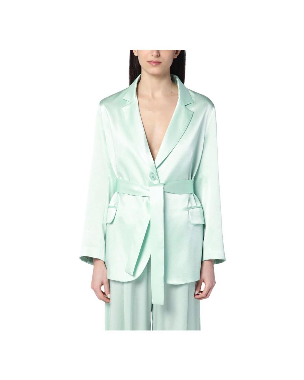 Semicouture Jassen ,Groen ,Stijlvolle Jassen Met Unieke Stofmix in het Green