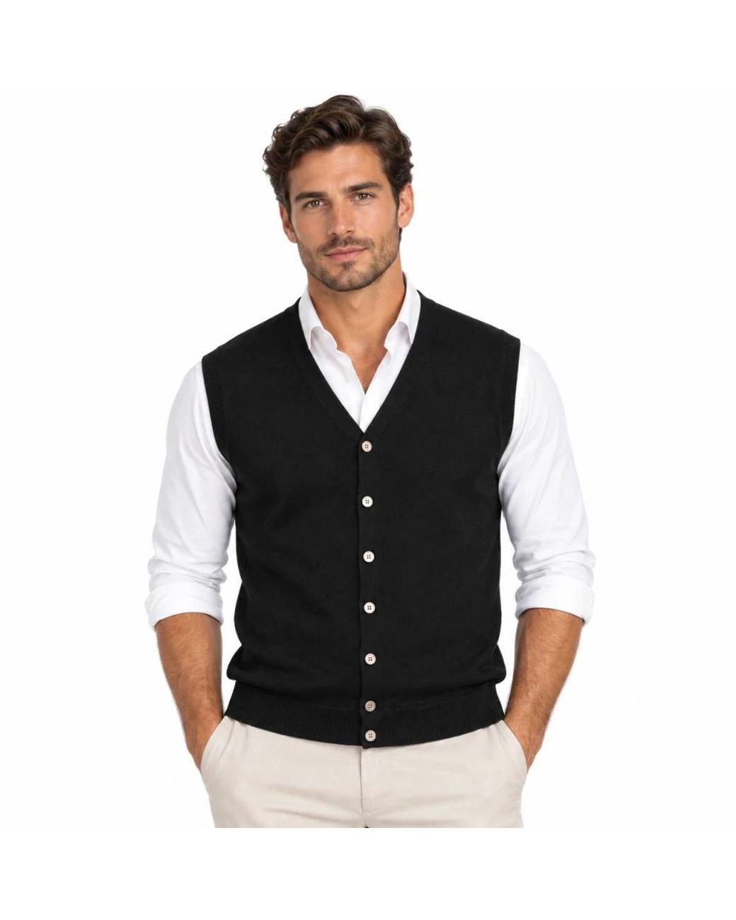 Cashmere Company Black V-Neck Knitwear for men