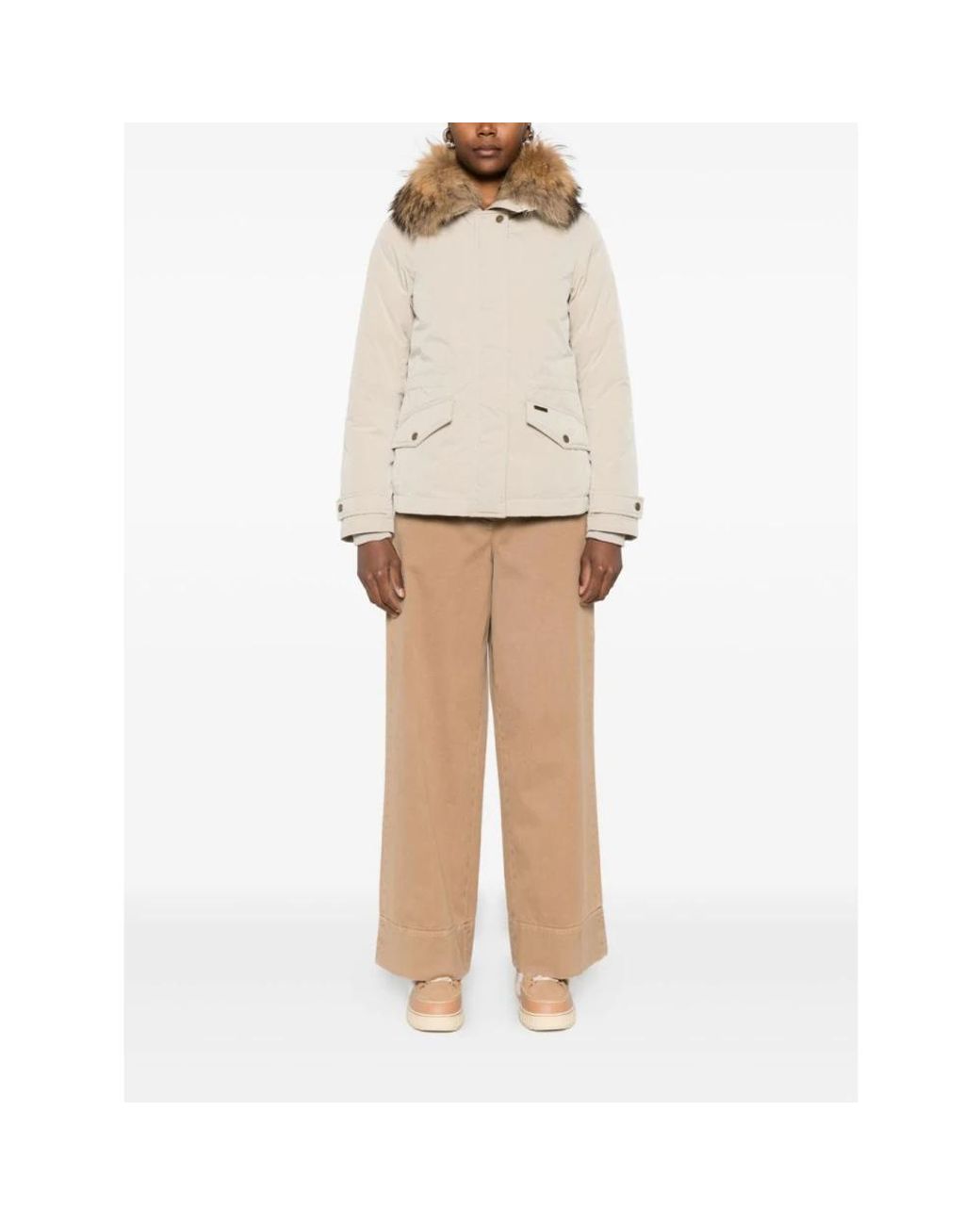 Woolrich Natural Faux Fur & Shearling Jackets