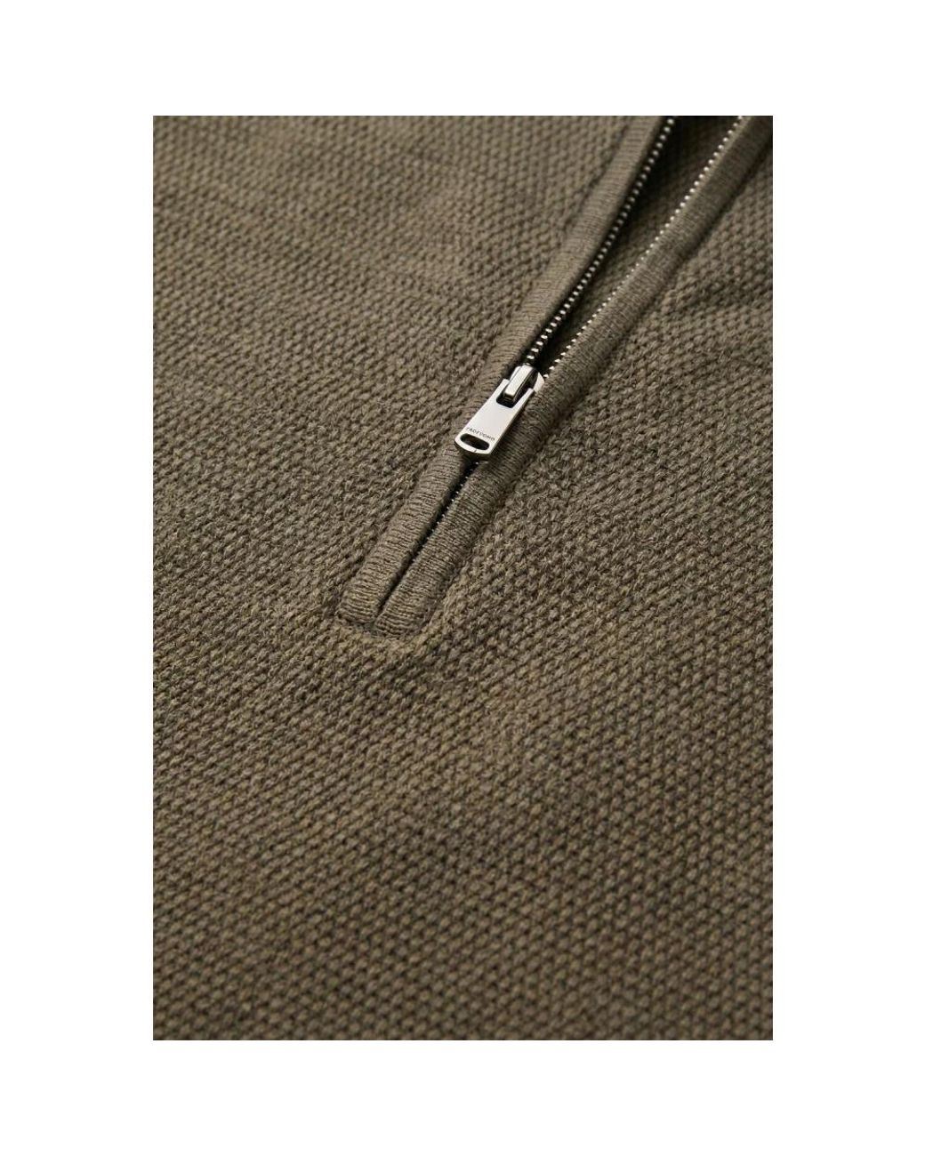 Profuomo Pullover Half Zip Twinkle Slub Structure in Gray für Herren