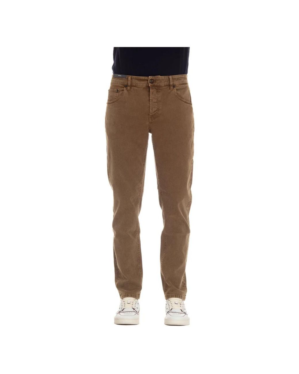 PT Torino Brown Slim Fit Jeans for men