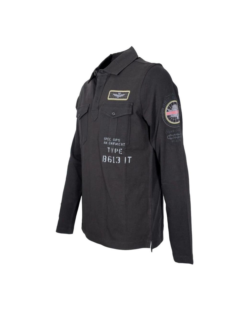 Aeronautica Militare Black Polo Shirts for men