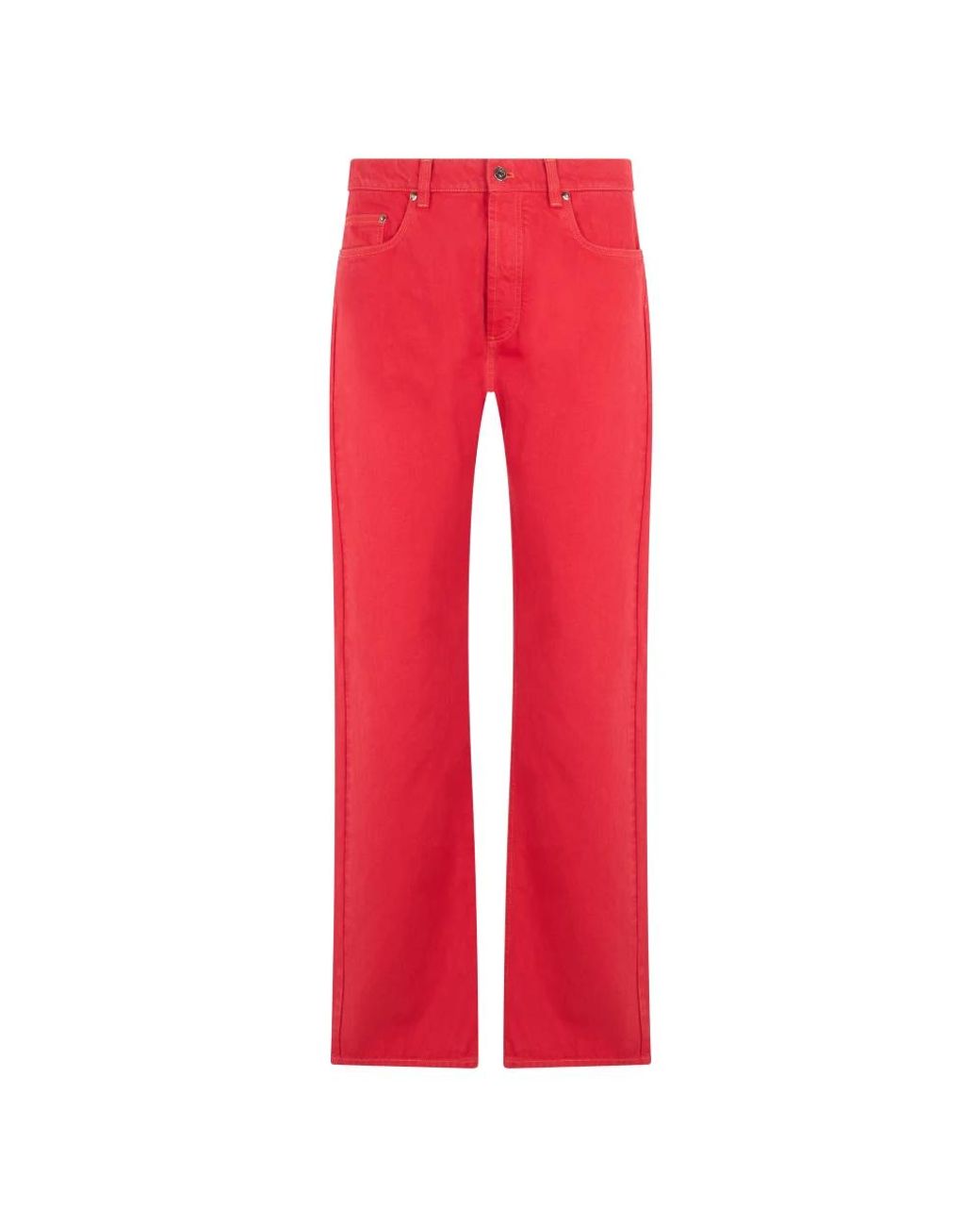 Versace Red Straight Jeans for men