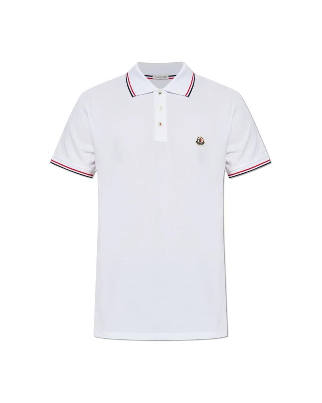 Moncler Tops ,Wit ,Katoen Katoenen Polo in het White voor heren