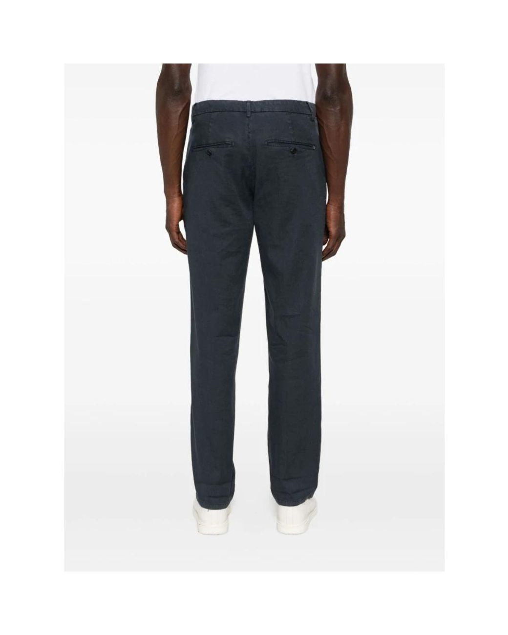 Dondup Blue Straight Trousers for men