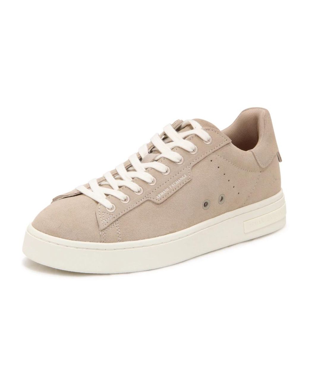 Armani Schoenen ,Suède Plaza Suede Sneaker in het Natural voor heren