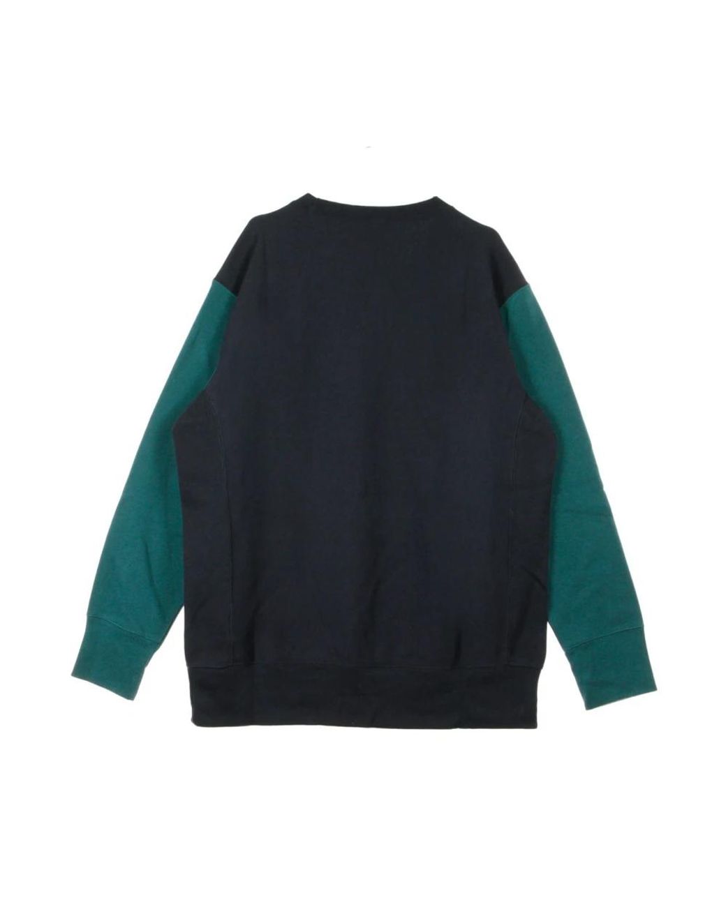 Champion Blue Color Block Kangaroo Pocket Reverse Weave Crewneck Sweatshirt for men