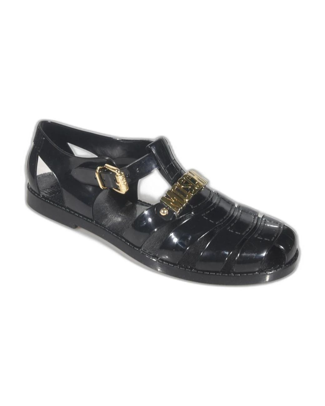 Moschino Black Flat Sandals for men