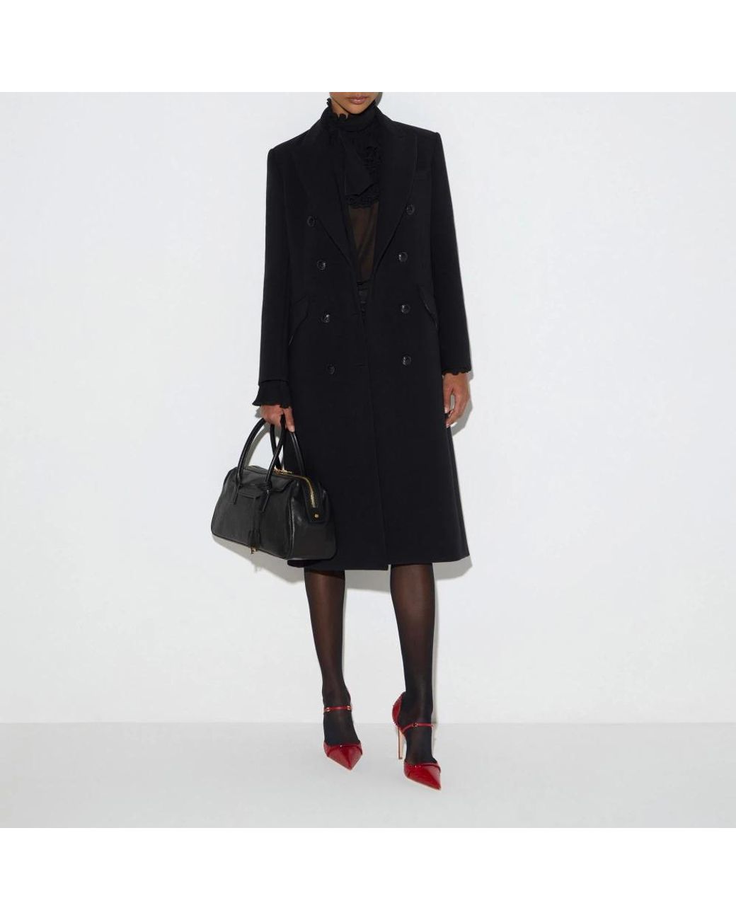 Elisabetta Franchi Black Double-Breasted Coats
