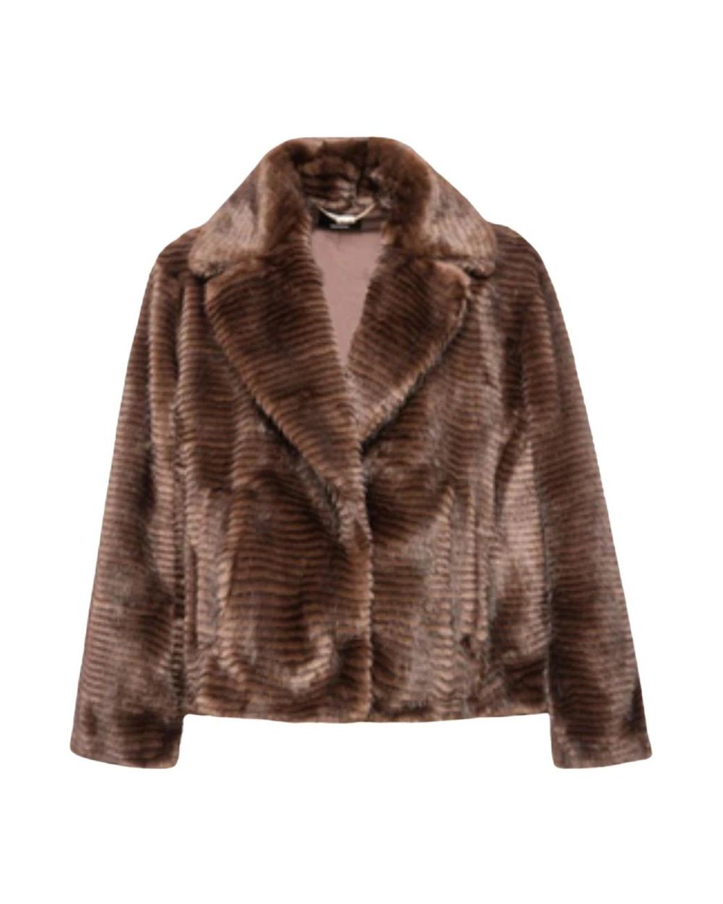 Fracomina Brown Faux Fur & Shearling Jackets