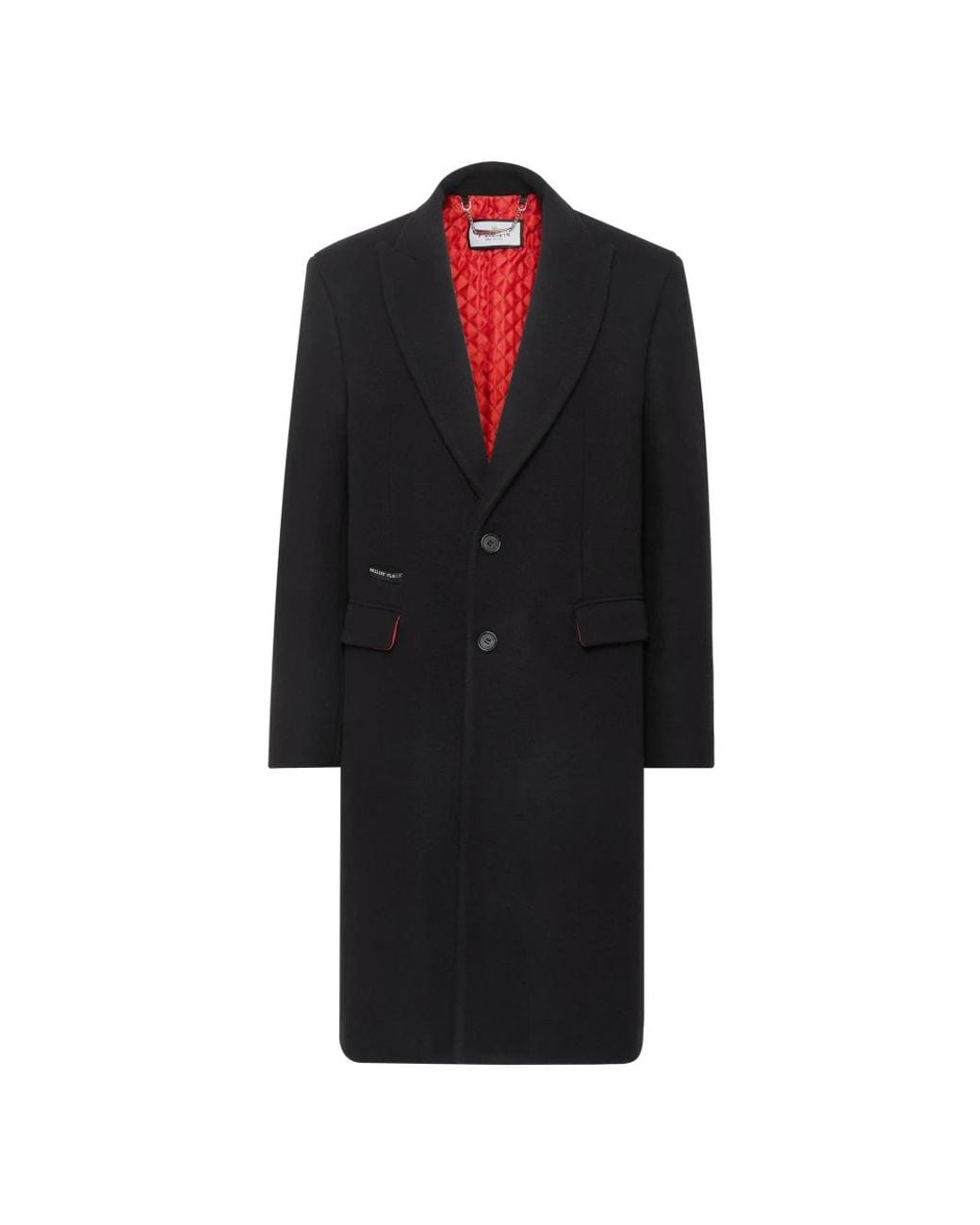 Single-Breasted Coats Philipp Plein de hombre de color Black