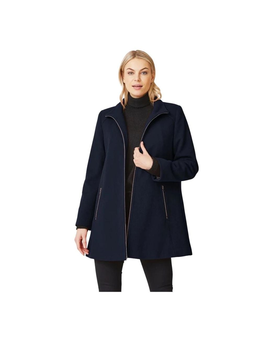 Junge Jassen ,Blauw ,Wol Elegante Wollen Jas Met A-Silhouet in het Blue
