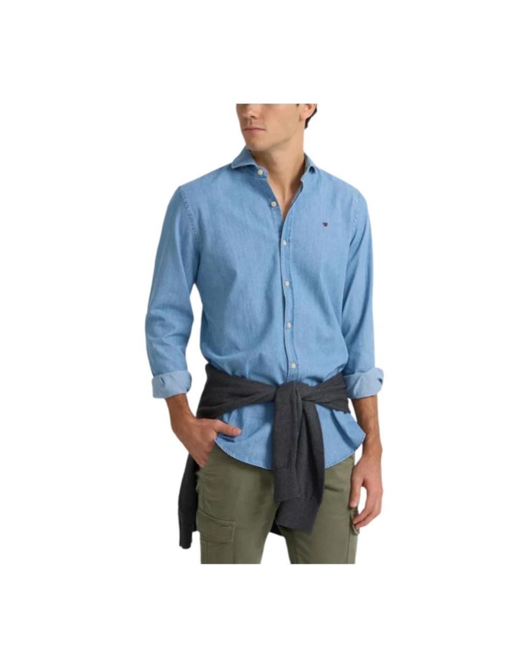 Silbon Blue Casual Shirts for men