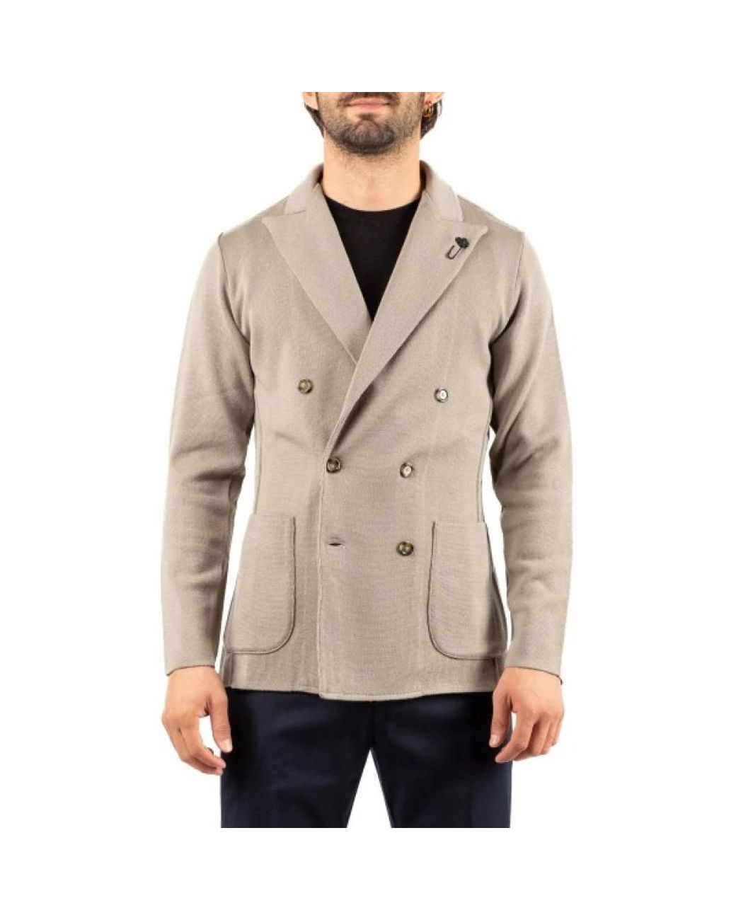 Lardini Giacca Maglia in het Natural voor heren