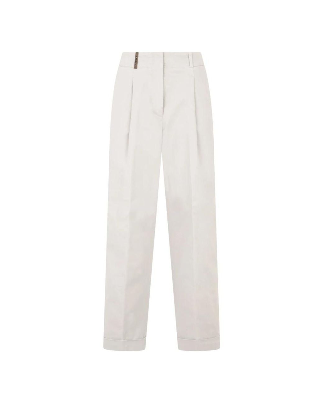 Peserico White Wide Trousers