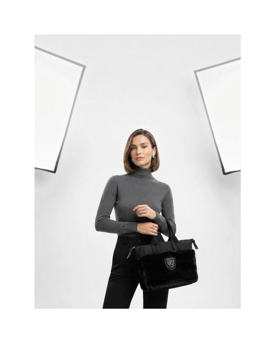 Blauer Black Gesteppte Tasche