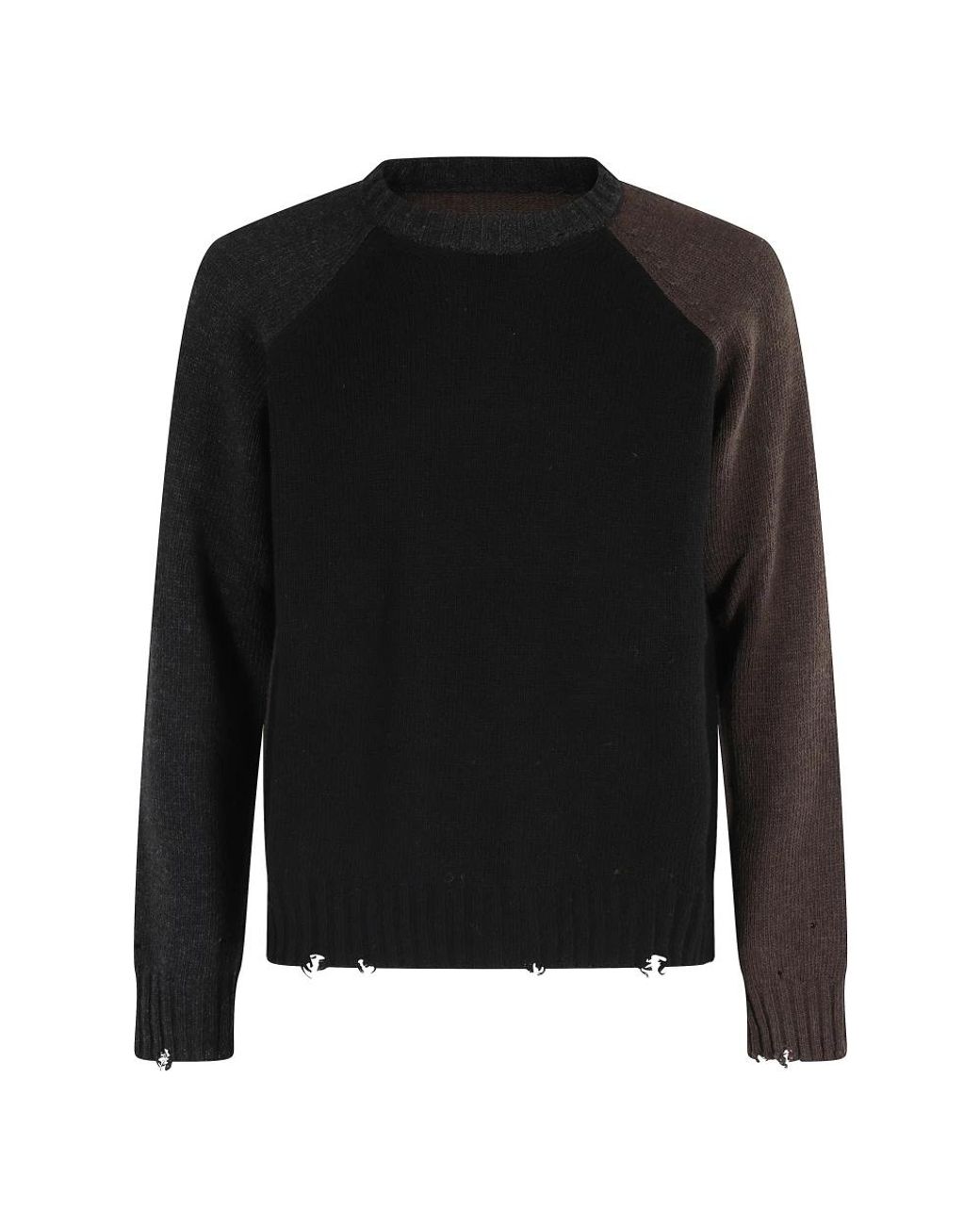 MM6 by Maison Margiela Black Round-Neck Knitwear for men