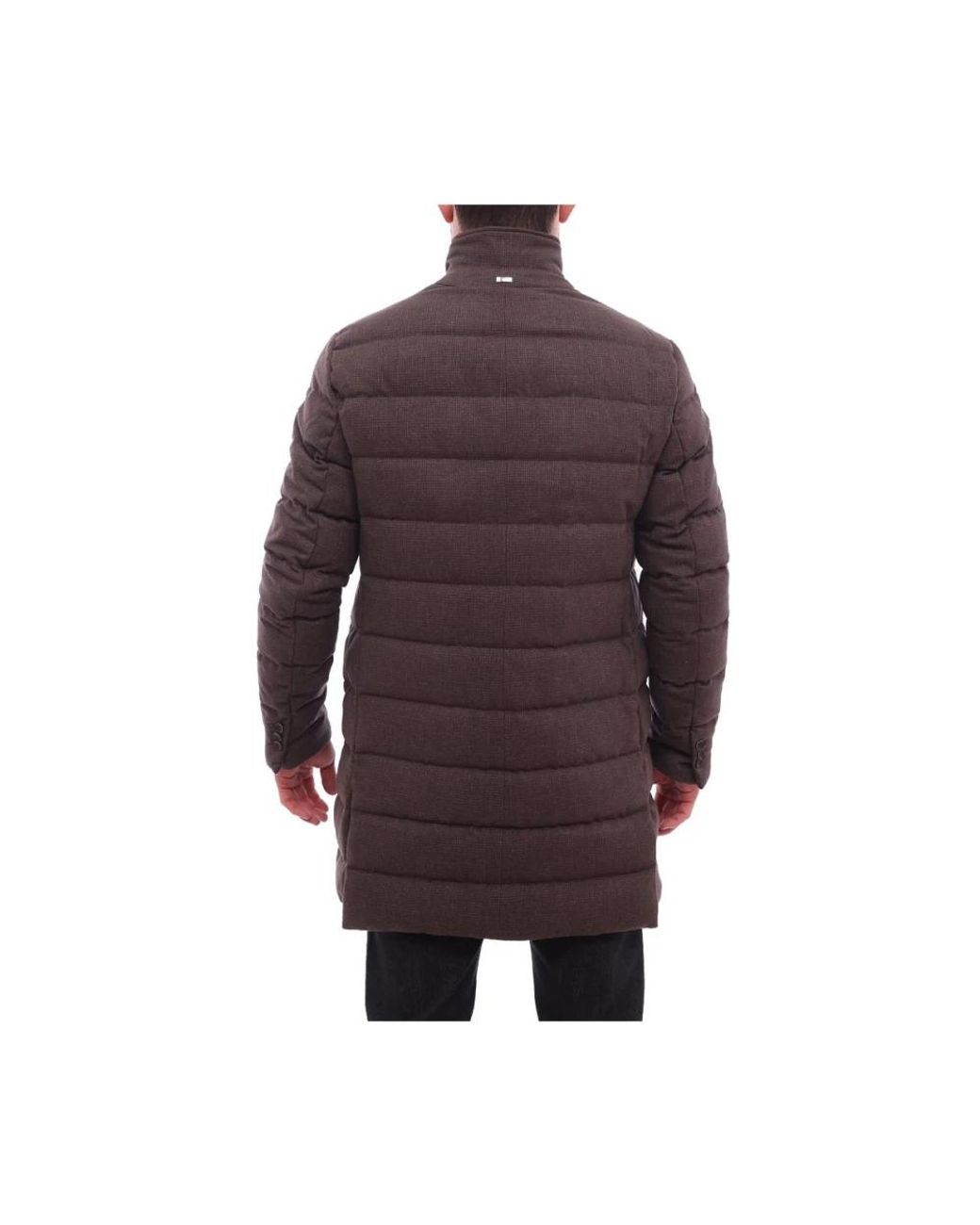 Herno Jassen ,Bruin ,Wol Bruine Wollen Gewatteerde Jas in het Purple voor heren