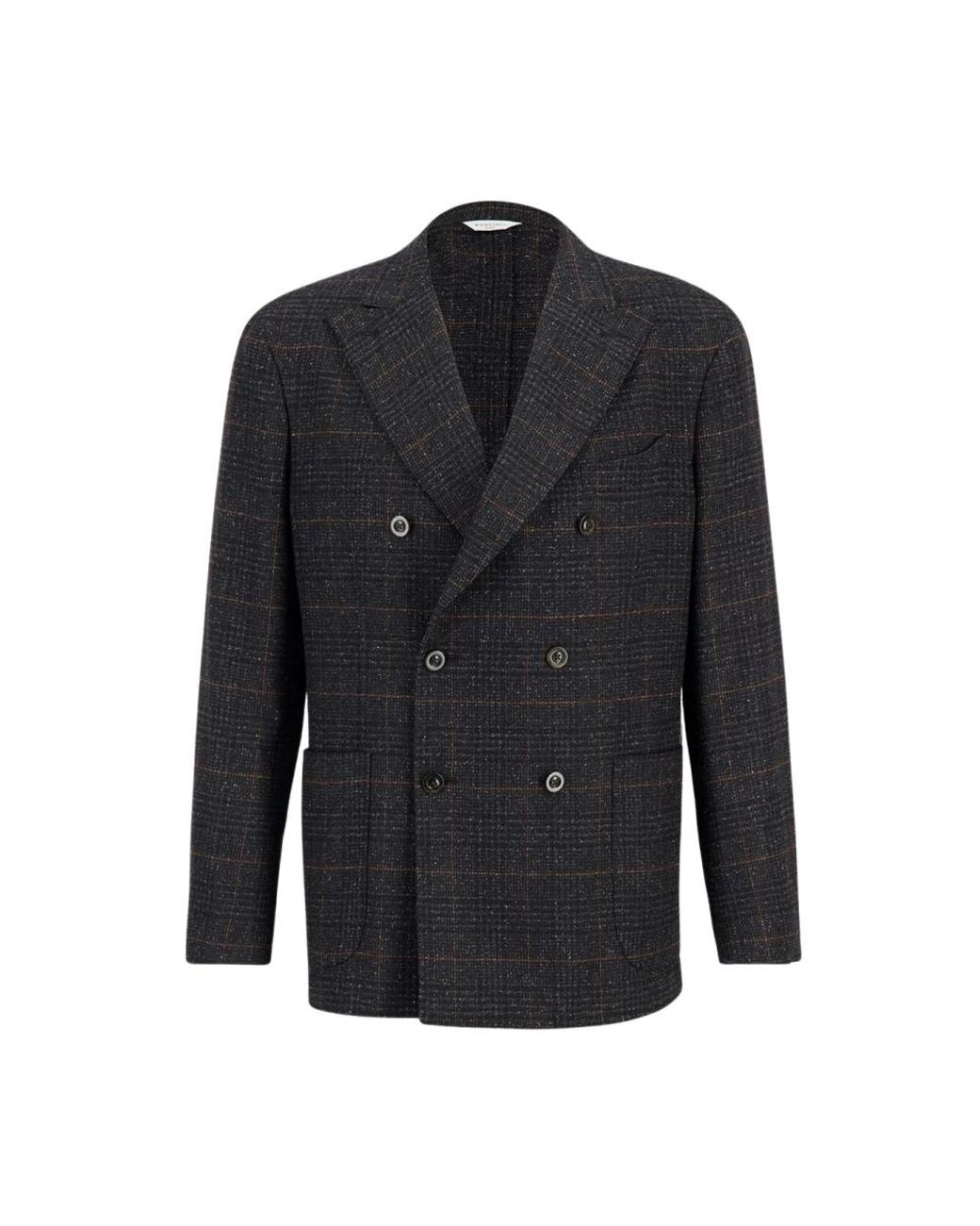 Boglioli Jassen ,Grijs ,Wol Double-Breasted Wool-Silk Blazer in het Blue voor heren