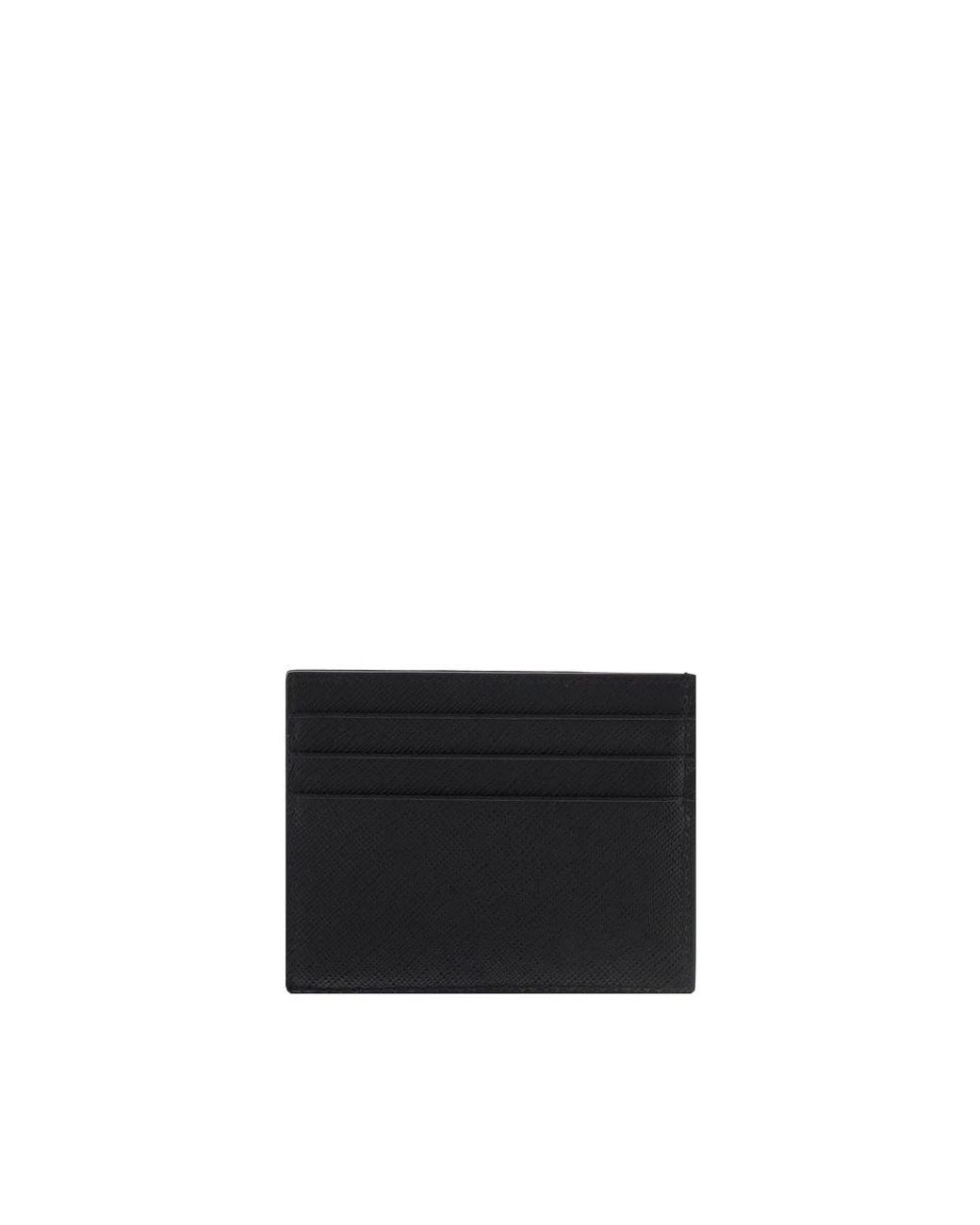 Prada Black Calf Leather Bos Taurus Wallet for men