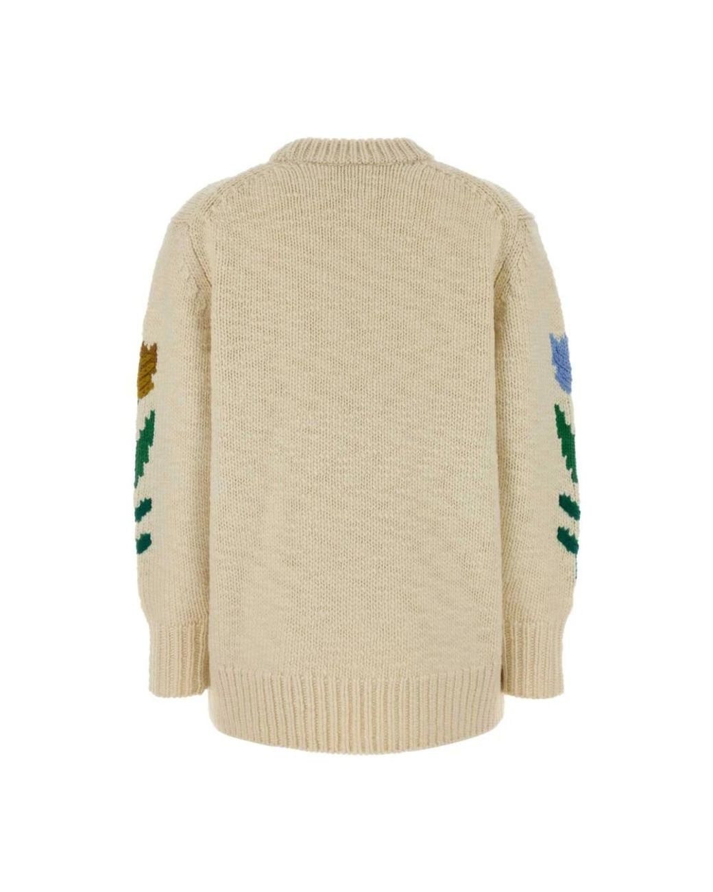 Chloé White Round-Neck Knitwear