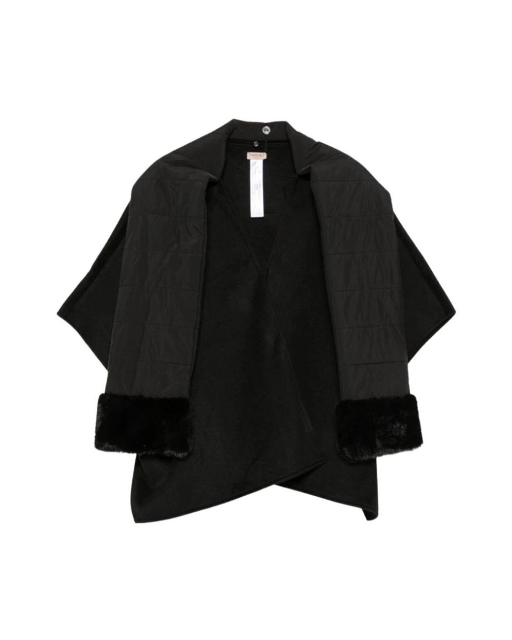 Twinset Poncho Cape in het Black