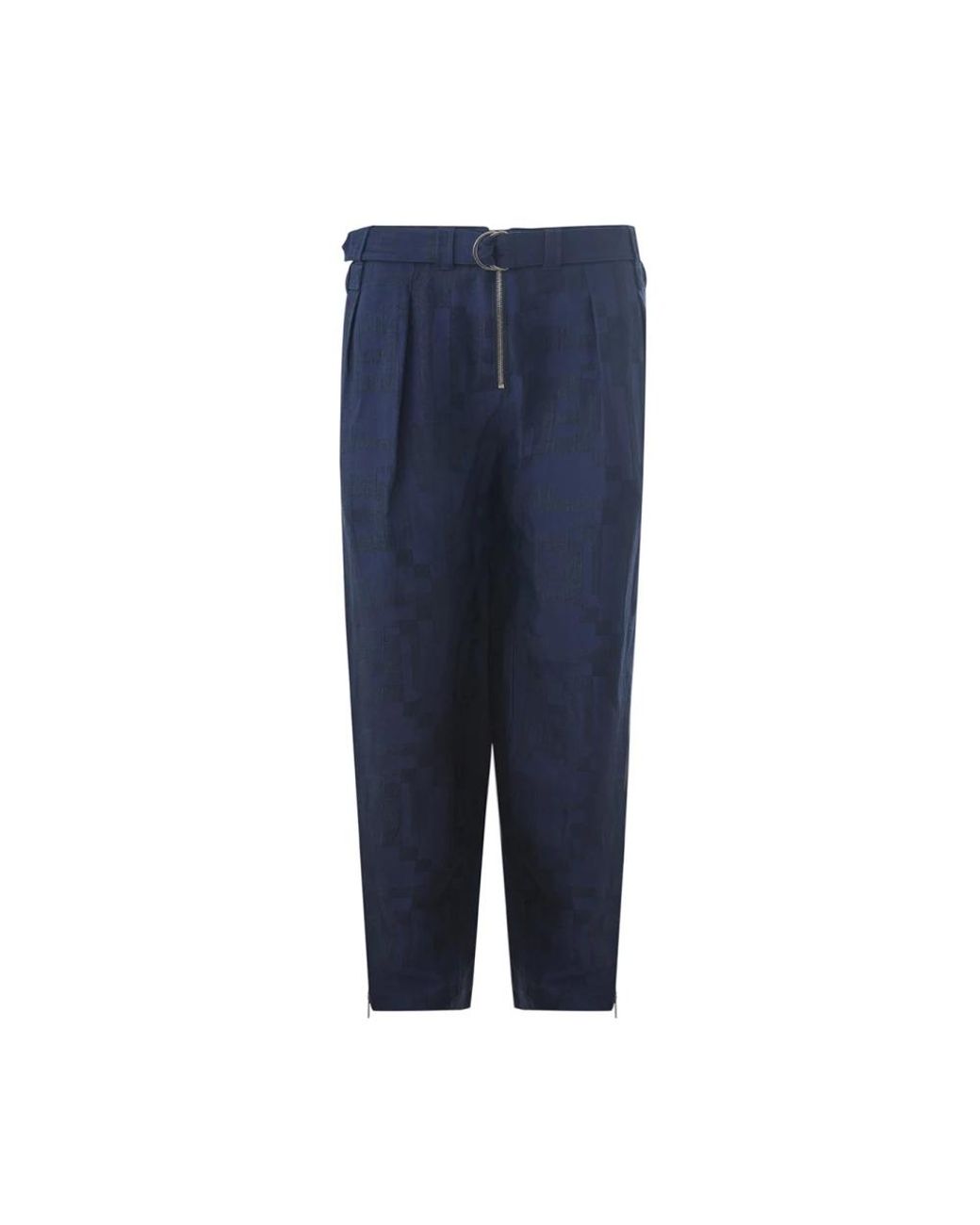 Emporio Armani Blue Relaxedfit Trousers Geometric Print for men