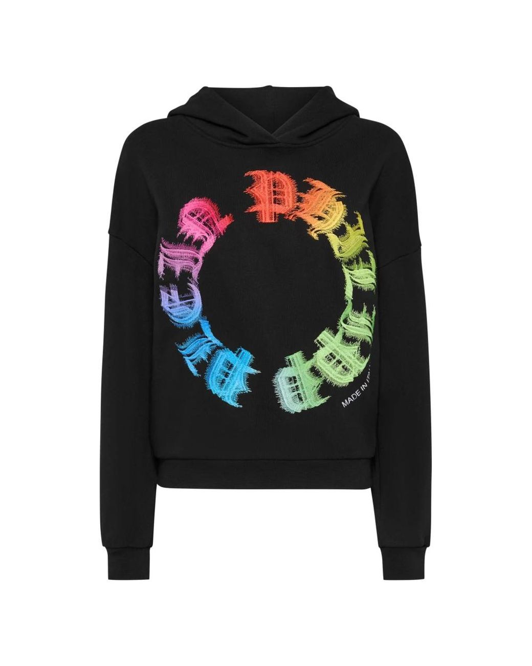 Philipp Plein Hoodies & Sweatvesten ,Zwart ,Katoen Hooded Sweatshirt Gothic Plein in het Black