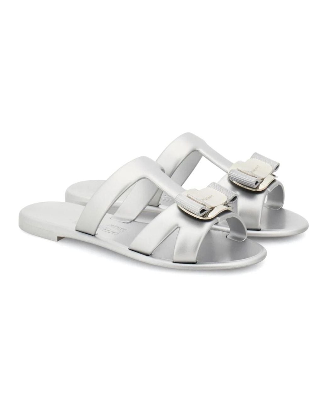 Ferragamo Metallic Sliders