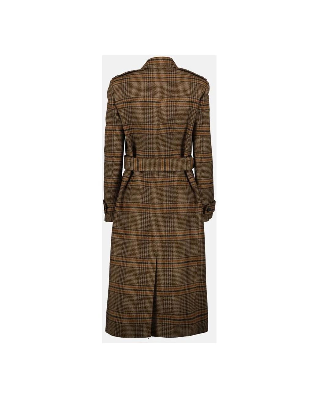 Saint Laurent Brown Belted Coats