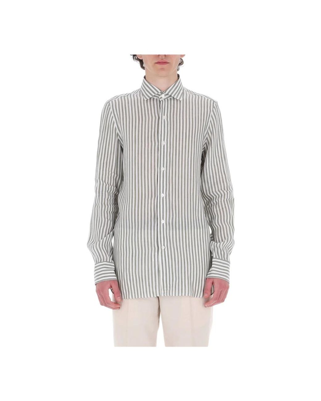 Finamore 1925 Gray Casual Shirts for men