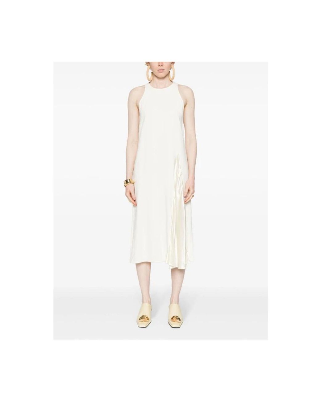 Erika Cavallini Semi Couture White Midi Dresses