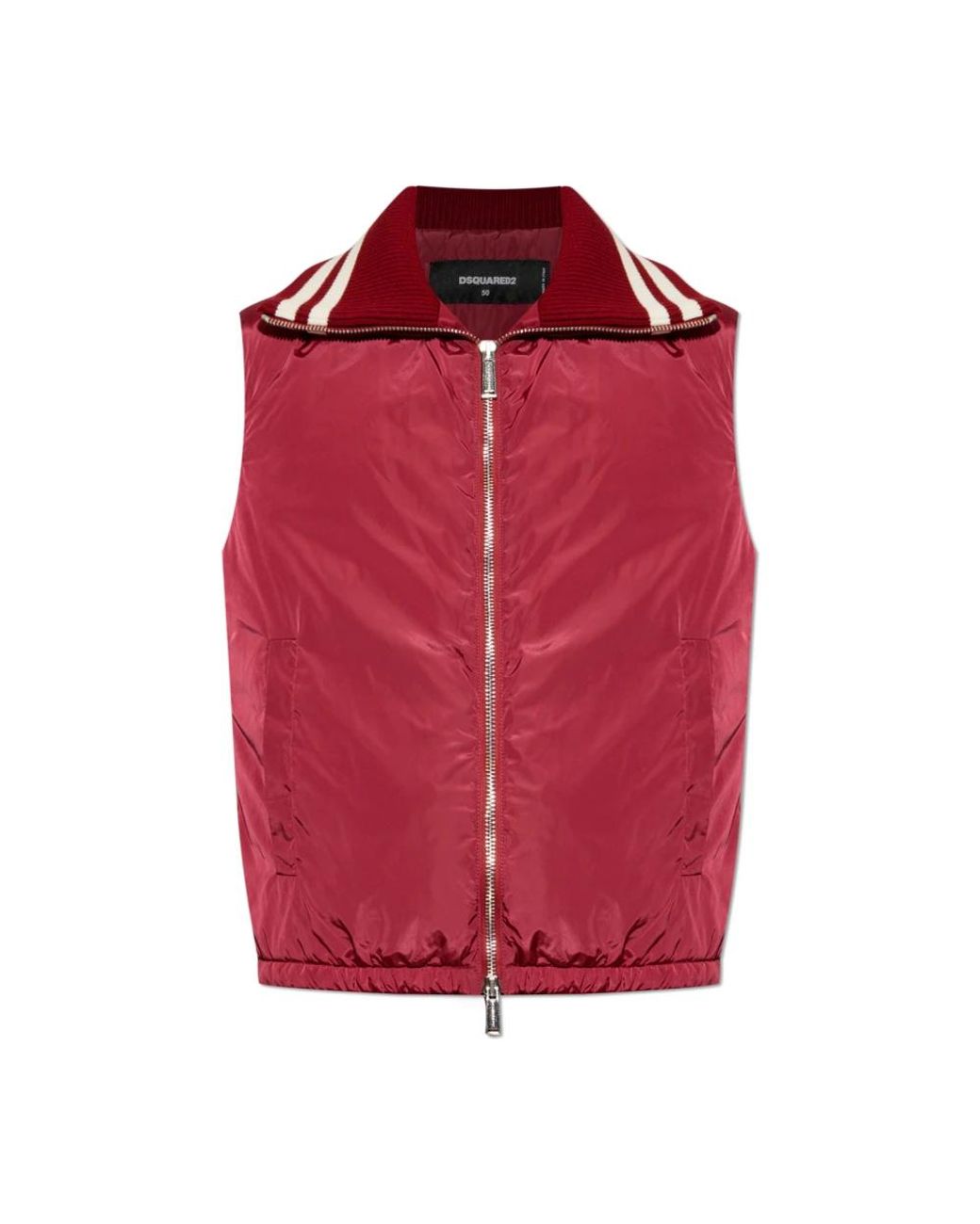 DSquared² Jassen ,Rood ,Leer Geïsoleerd Vest in het Red voor heren