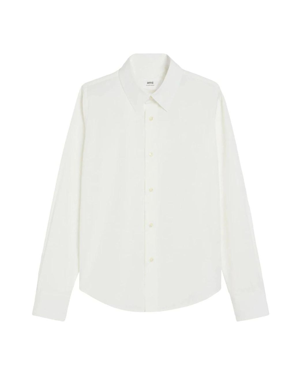 AMI Overhemden ,Wit ,Witte Knoopshirt, Lange Mouwen in het White